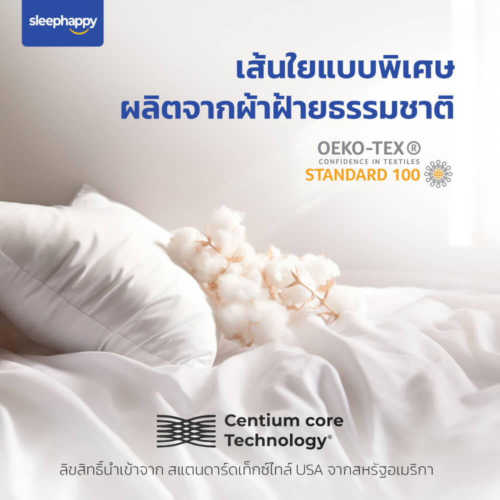 ชุดผ้าปูที่นอน 3.5 ฟุต 2 ชิ้น SLEEPHAPPY รุ่น SUPREME LUXURY BEDDING SET สีขาวลายริ้ว_3